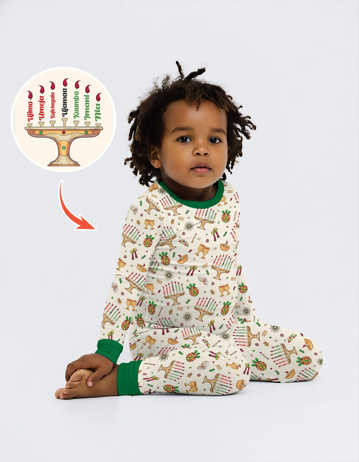 Happy Kwanzaa Bamboo Two Piece Long Sleeve Pajama Set