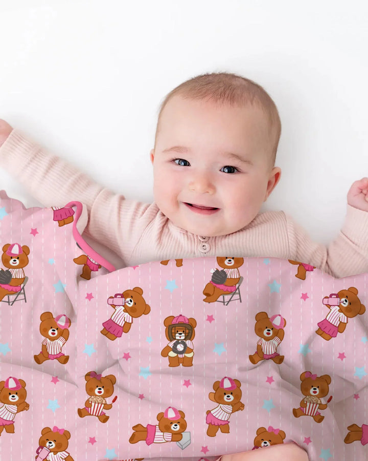 Born To Play Baseball Bamboo Blanket