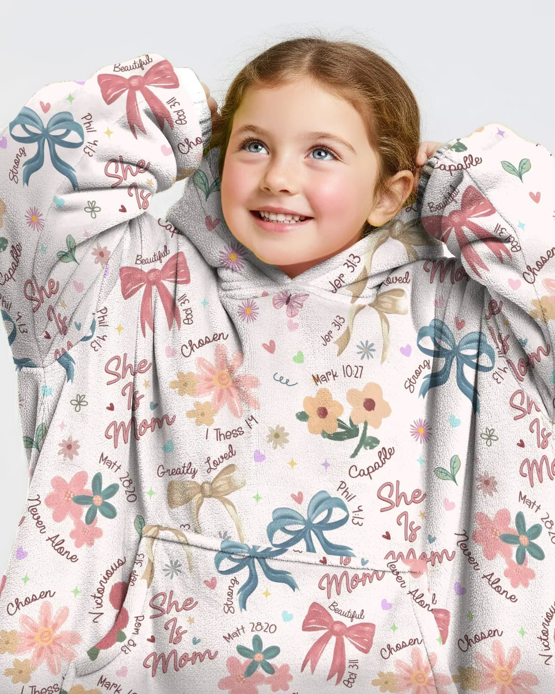 She Is Mom Wearable Bamboo Blanket Hoodie