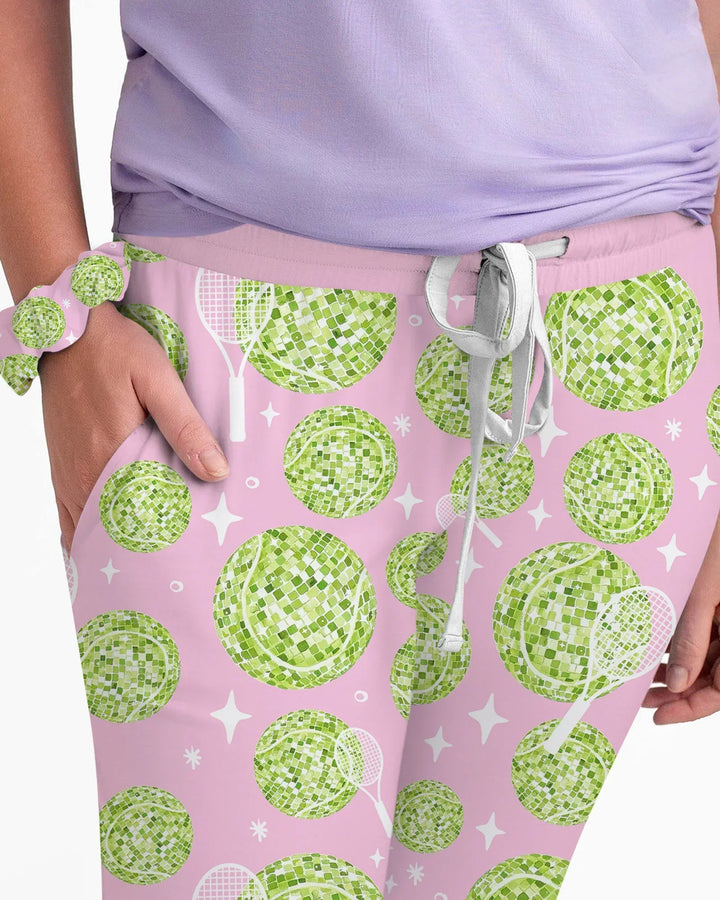 Tennis Disco Girl Party Matching Bamboo Women Pajama Set