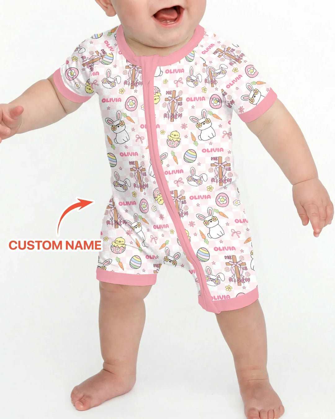 Custom Name Retro Easter Bamboo Shorty Zippy