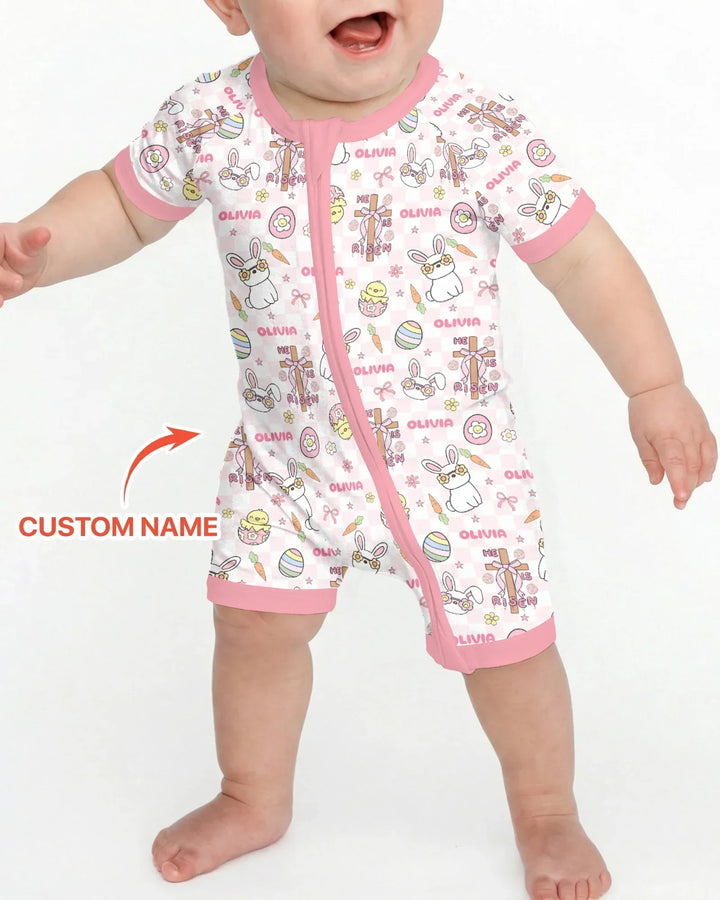 Custom Name Retro Easter Bamboo Shorty Zippy