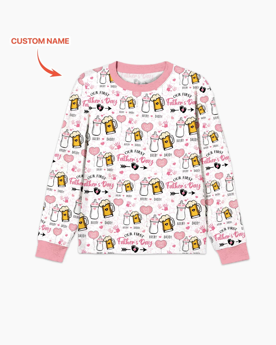 Custom Name First Father's Day Drink Bamboo Men's Pajama Set