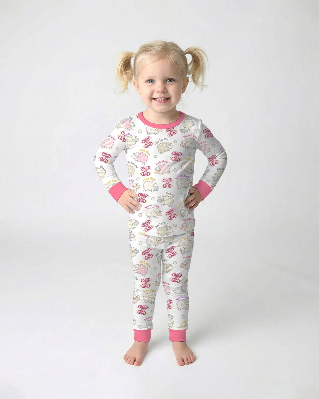 A Child Of God Girl Bamboo Two Piece Long Sleeve Pajama Set