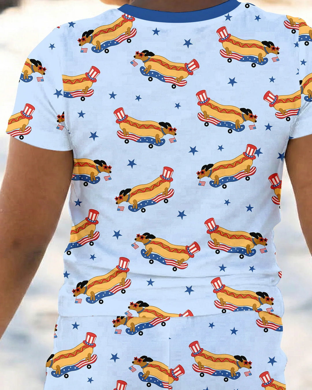 American Hot Dog Bamboo Two Piece Short Sleeve Pajama Set