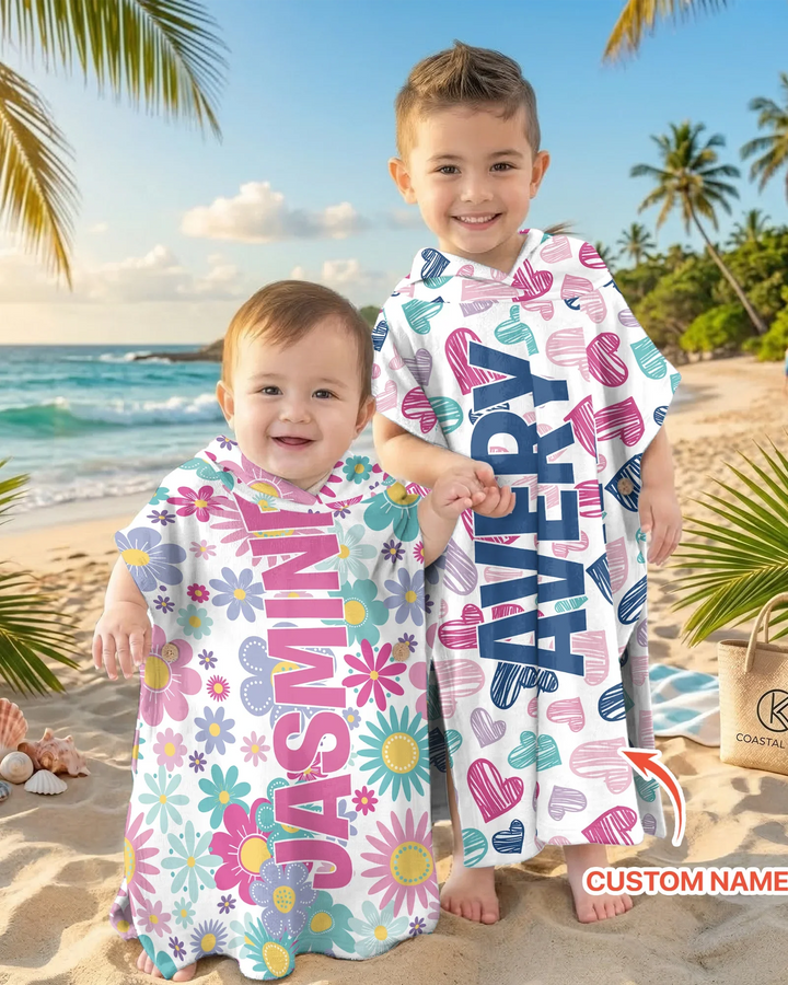 Pretty Pattern Bamboo Swim Poncho