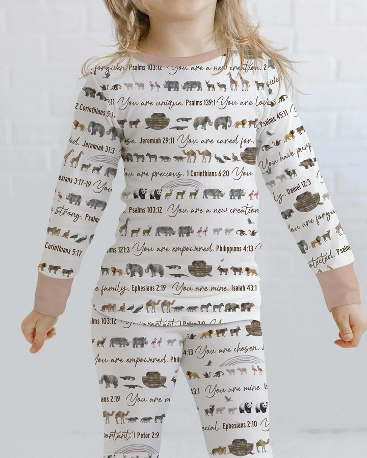 Biblical Noah's Ark Bamboo Two Piece Long Sleeve Pajama Set