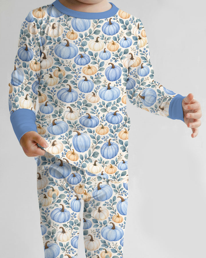 Pumpkin Cozy Fall Bamboo Two Piece Long Sleeve Pajama Set