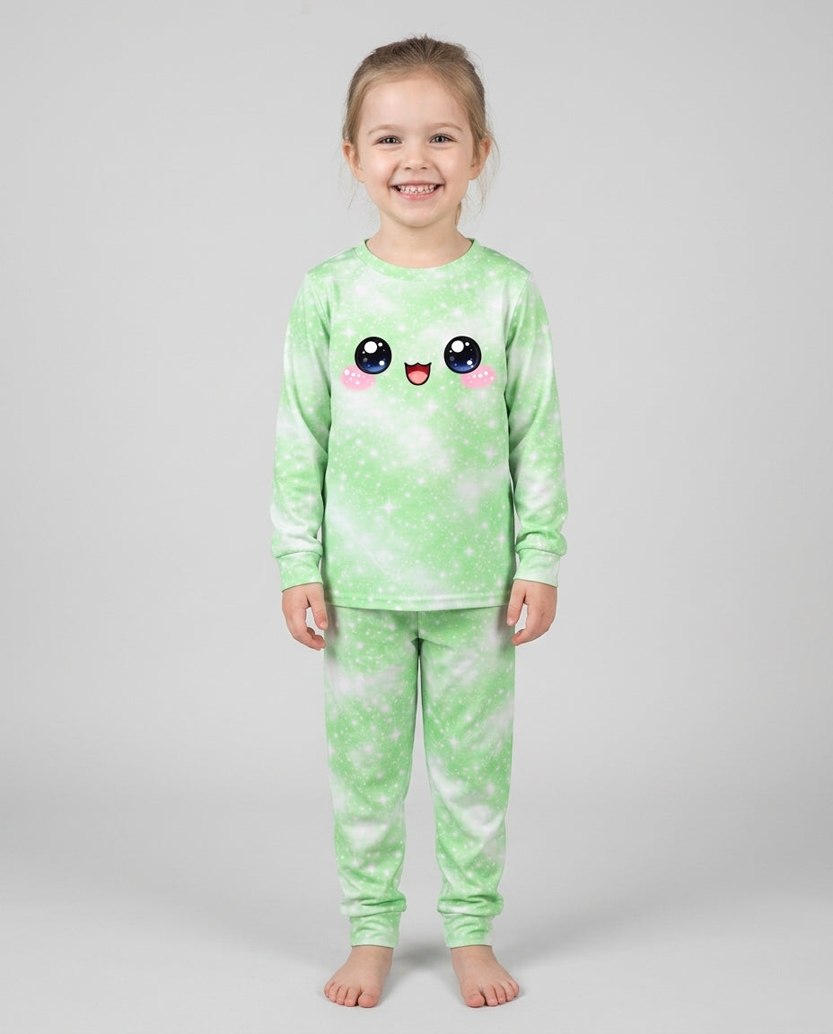 Kawaii Dumplings Emoji Bamboo Two Piece Long Sleeve Pajama Set