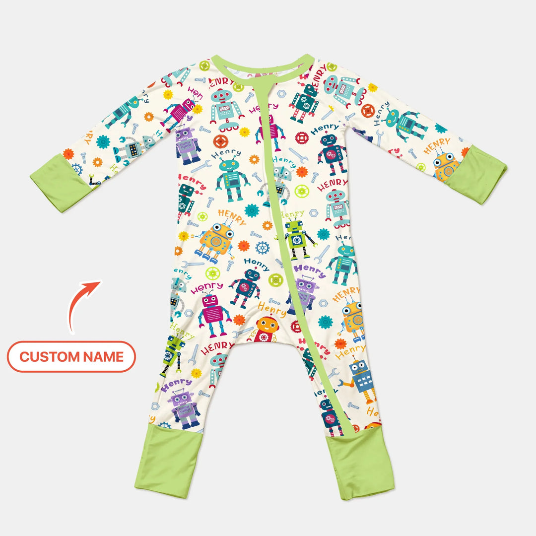 Robo Buddy Squad Custom Name Bamboo Convertible Zippy