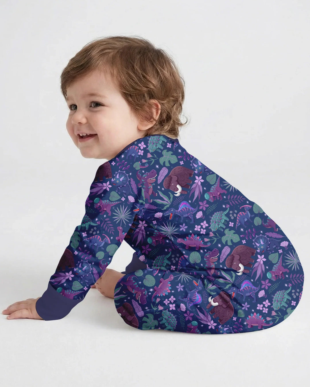 Custom Name Embroidered Dino Dream Night Bamboo Convertible Zippy