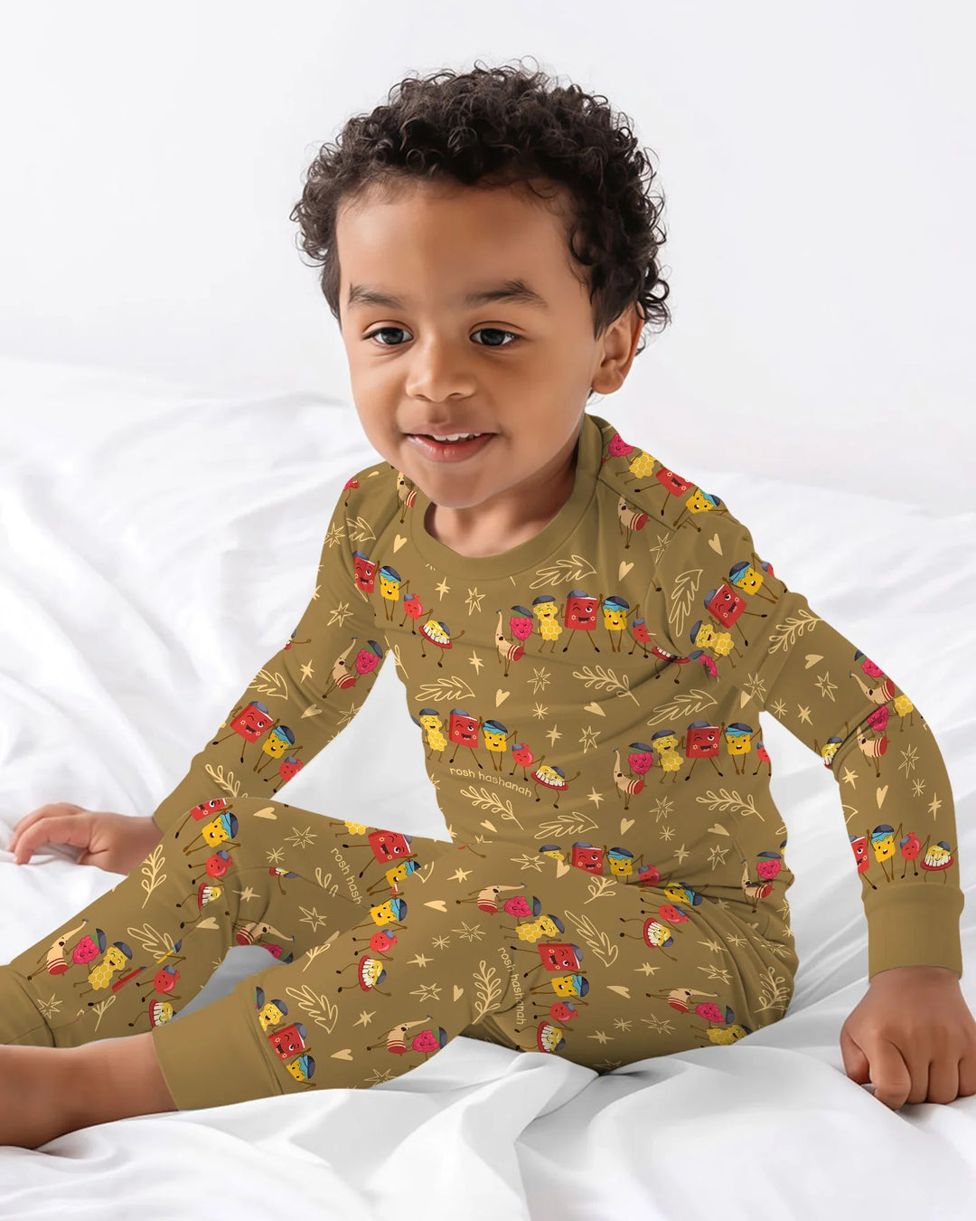 Let's Celebrate Rosh Hashanah Bamboo Two Piece Long Sleeve Pajama Set