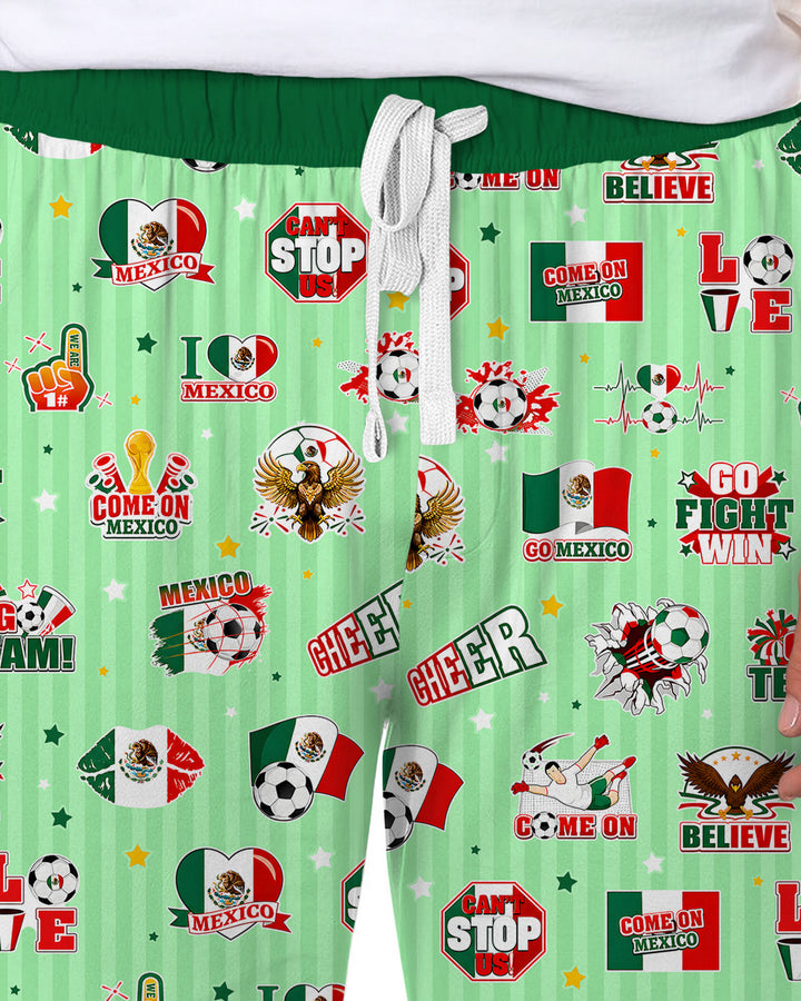 Soccer Game Day Go Team Mexico Family Matching Bamboo Men's Pajama Set