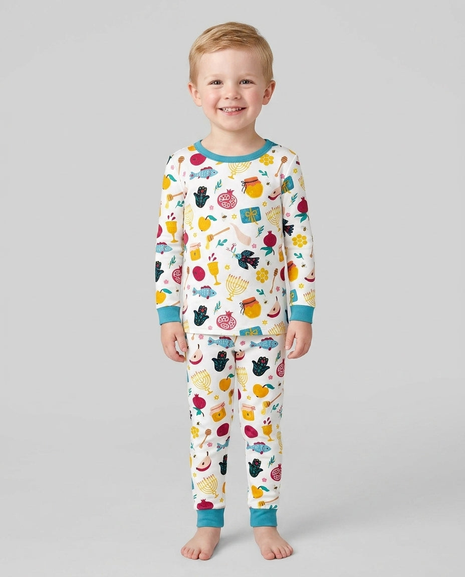 Shanah Tovah Party Bamboo Two Piece Long Sleeve Pajama Set