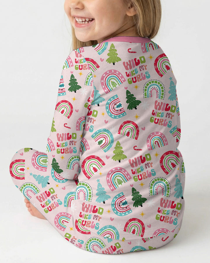Wild Like My Curls Bamboo Two Piece Long Sleeve Pajama Set