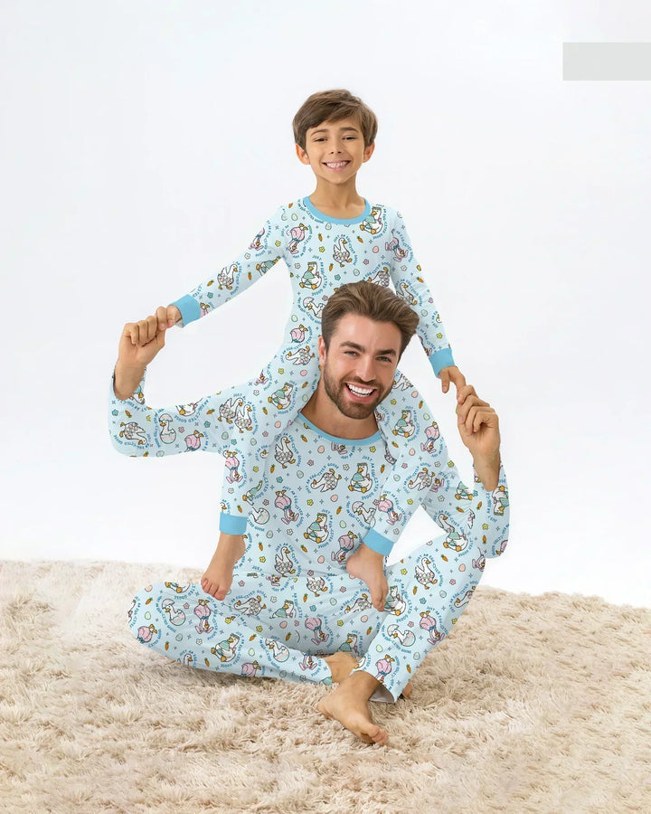 Easter Silly Goose Bamboo Two Piece Long Sleeve Pajama Set