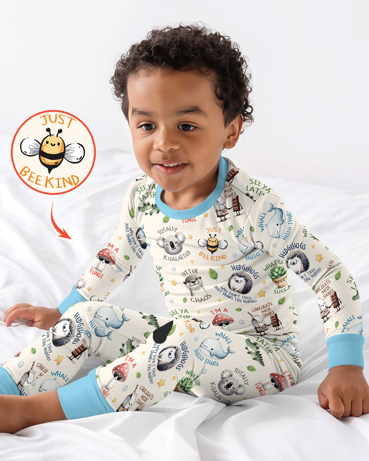 Silly Little Puns Bamboo Two Piece Long Sleeve Pajama Set