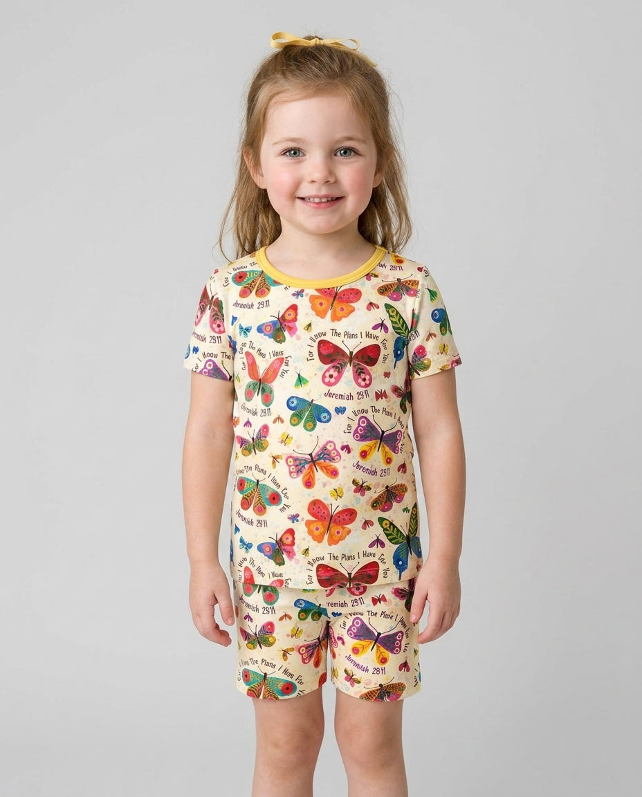 For I Know The Plans I Have For You Two Piece Short Sleeve Shorts Pajama Set