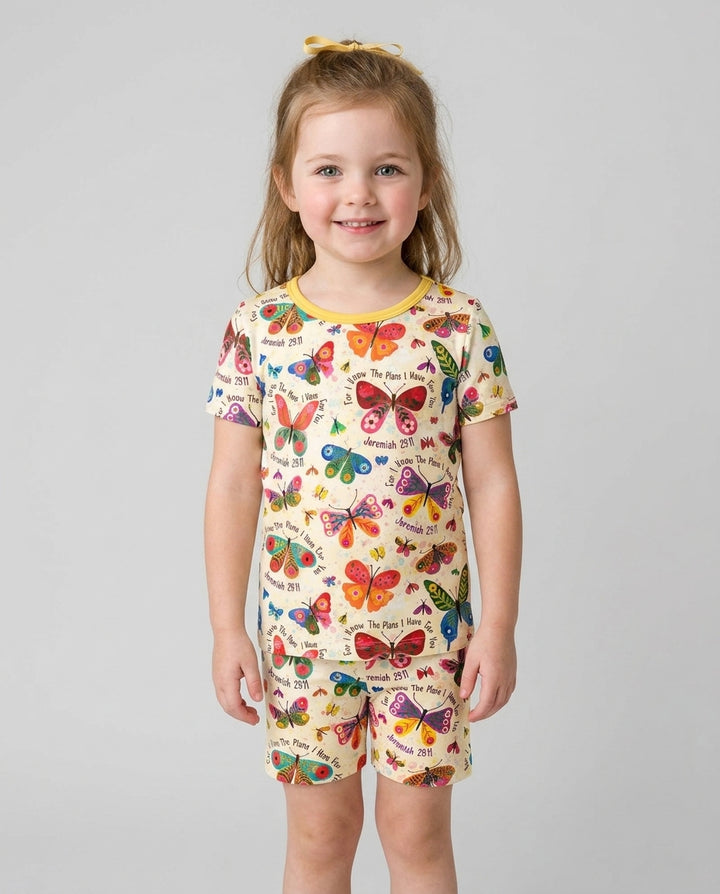 For I Know The Plans I Have For You Two Piece Short Sleeve Shorts Pajama Set