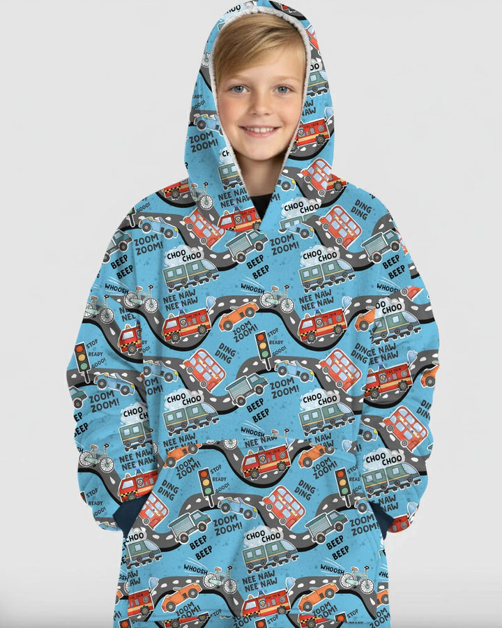 Zoom Zoom Beep Beep Bamboo Blanket Hoodie