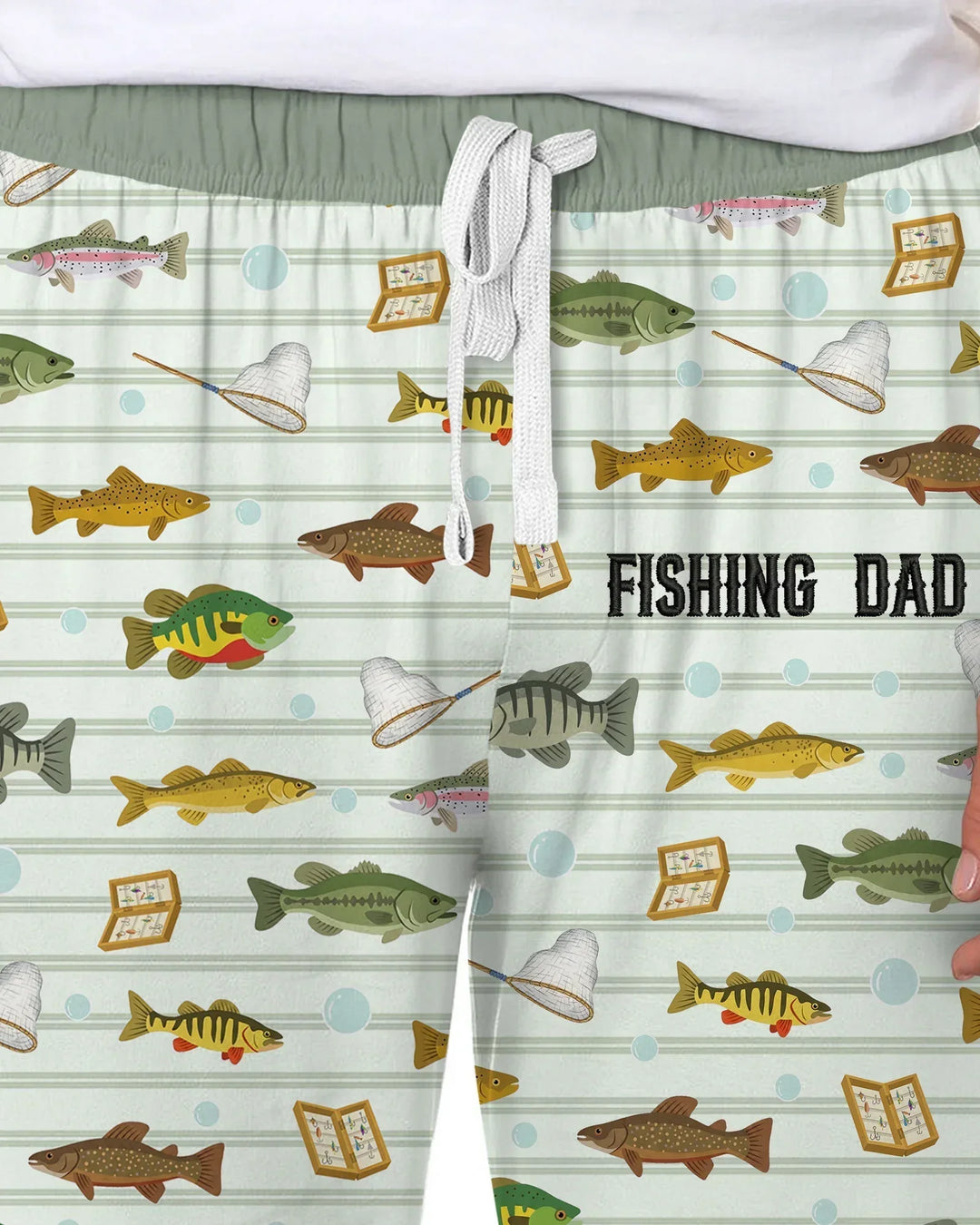Embroidered Fishing Dad And Me Matching Bamboo Men's Pajama Set