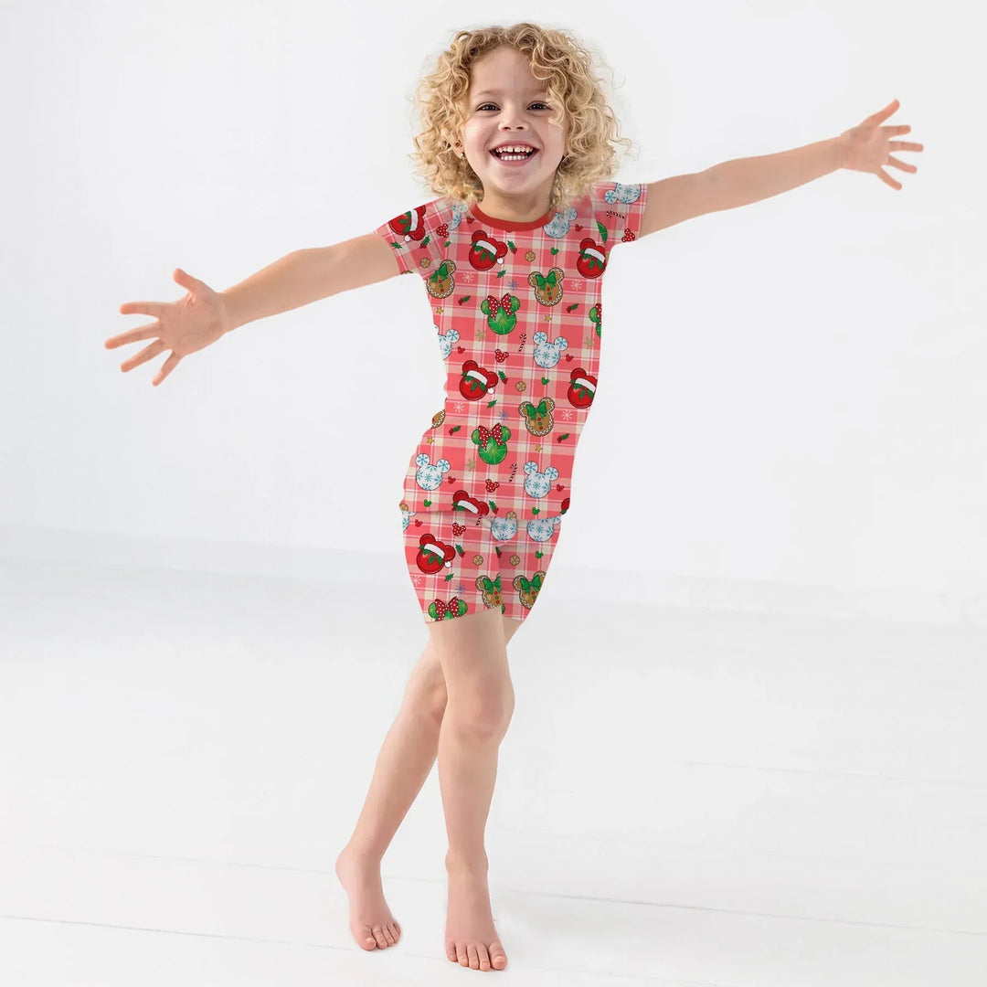 Magical Mouse Christmas Bamboo Two Piece Short Sleeve Shorts Pajama Set