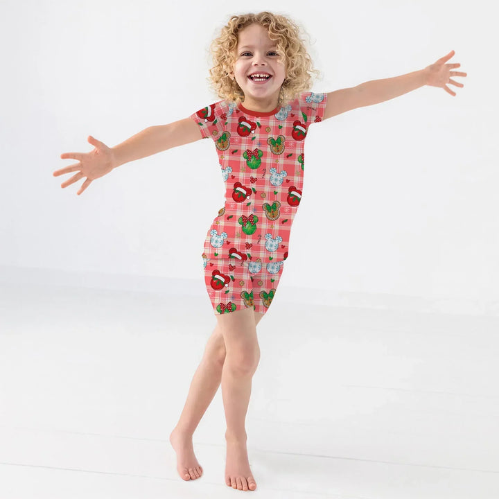 Magical Mouse Christmas Bamboo Two Piece Short Sleeve Shorts Pajama Set