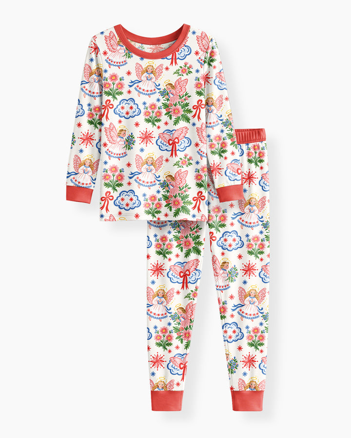 Angel Christmas Bamboo Two Piece Long Sleeve Pajama Set