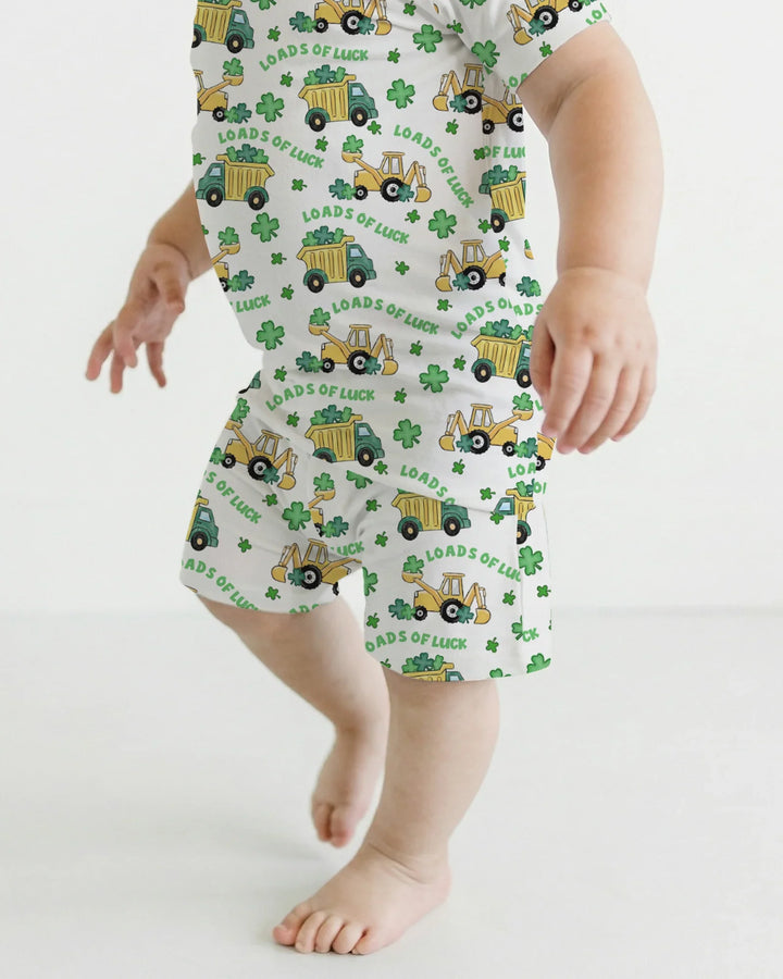 Loads Of Luck Bamboo Two Piece Short Sleeve Shorts Pajama Set