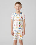 Hebrew Aleph Bet Bamboo Two Piece Short Sleeve Shorts Pajama Set