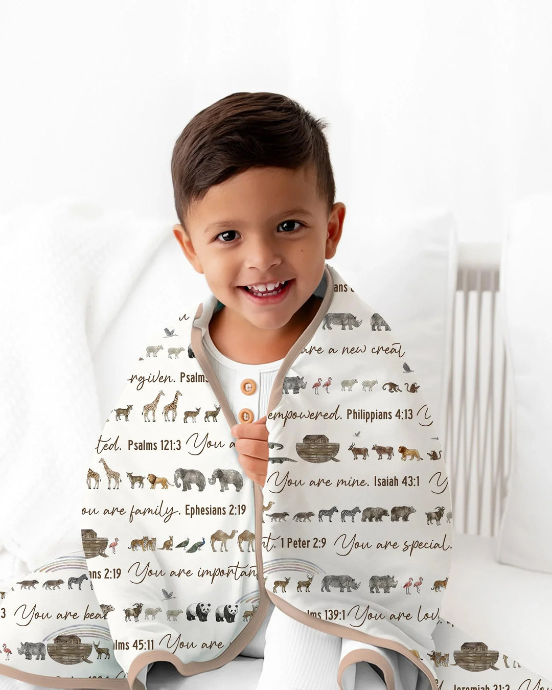 Biblical Noah's Ark Bamboo Blanket