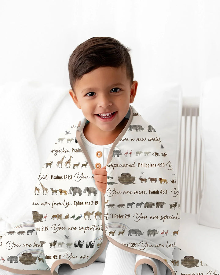 Biblical Noah's Ark Bamboo Blanket