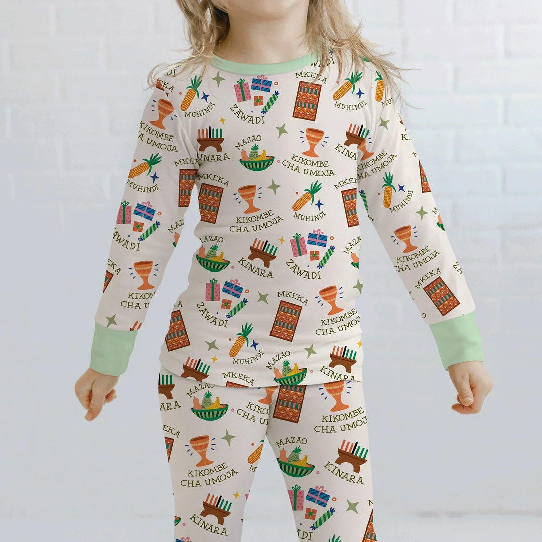 Kwanzaa Spirit Bamboo Two Piece Long Sleeve Pajama Set
