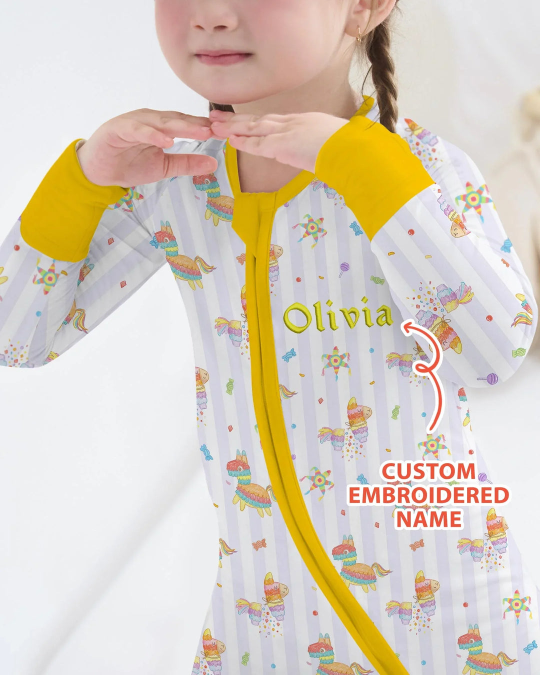 Personalized Embroidered Name Cinco De Mayo Bamboo Convertible Zippy