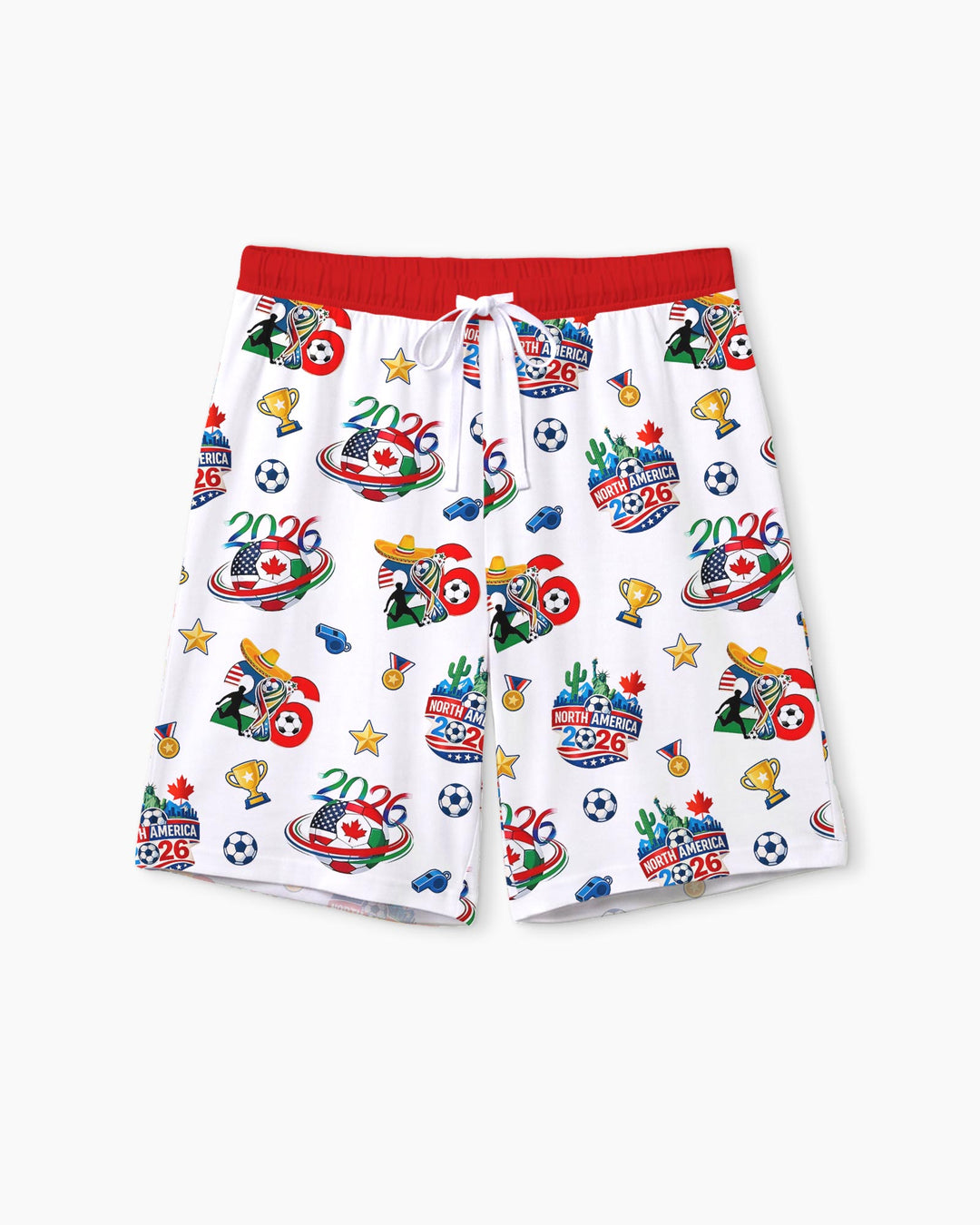 World Soccer North America 2026 Family Matching Bamboo Men Short Sleeve Short Pajama Set