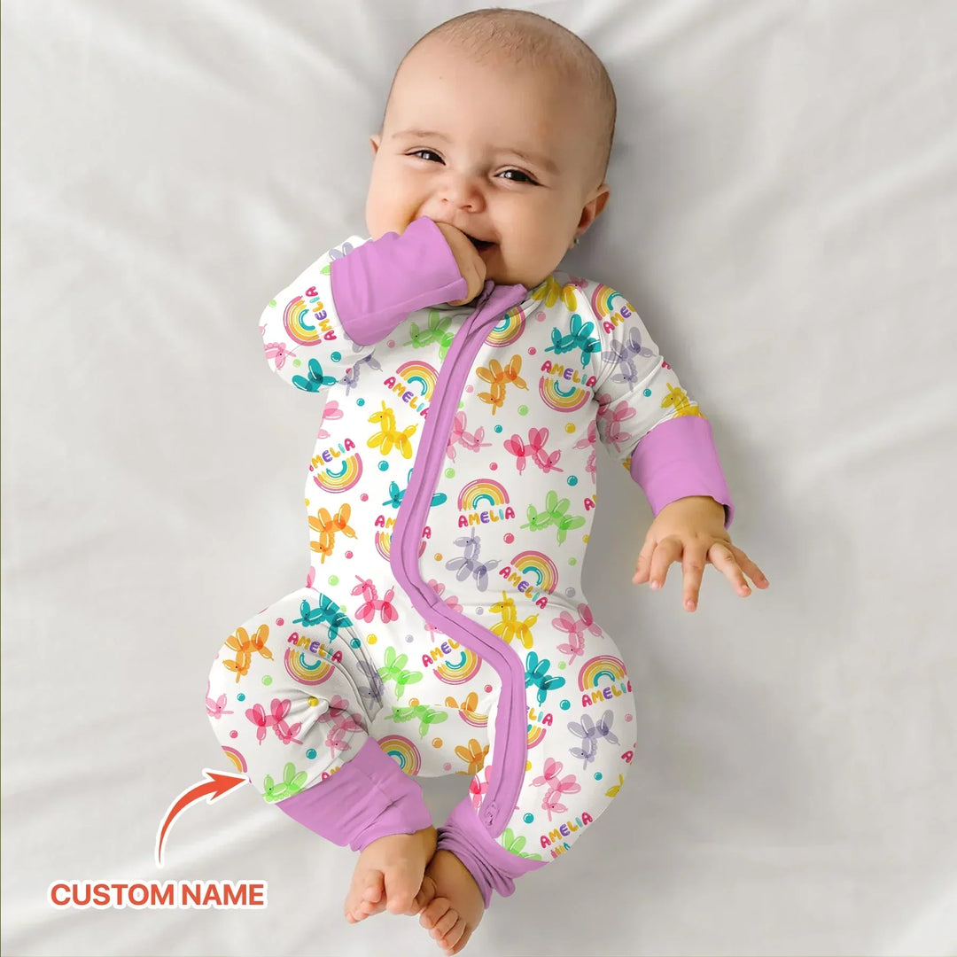 Sweet Balloon Dreams Custom Name Bamboo Convertible Zippy