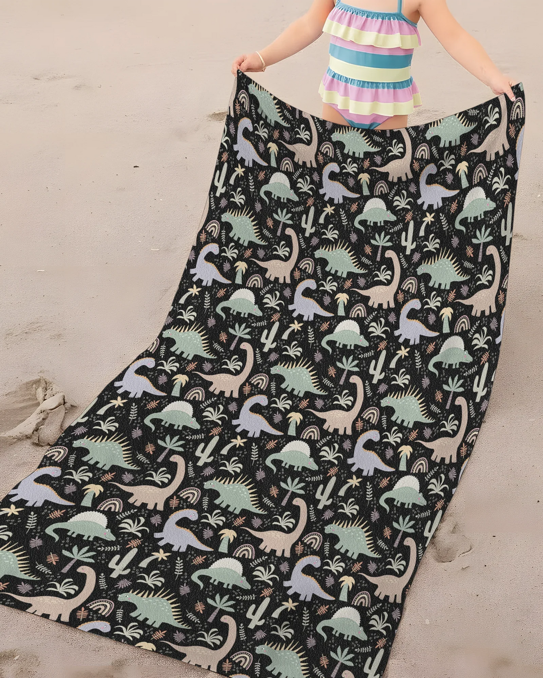 Navy Jurassic Jungle Bamboo Swim Poncho