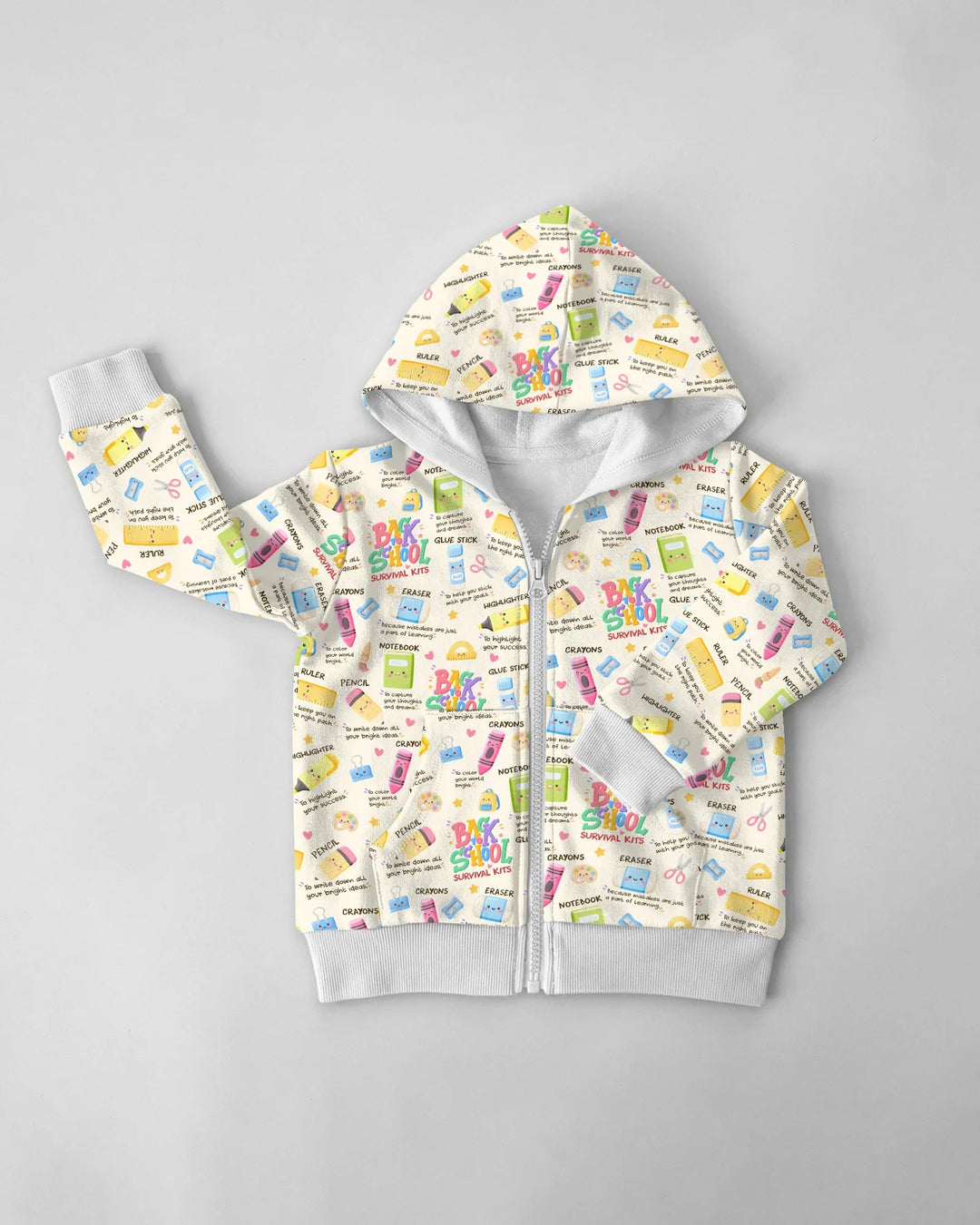 Back To School Survival Kit Bamboo Zip Hoodie