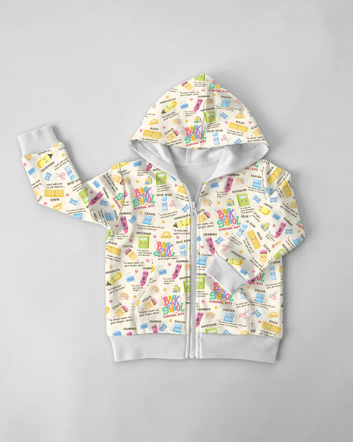 Back To School Survival Kit Bamboo Zip Hoodie