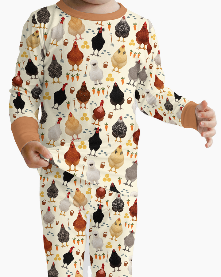 Little Chicken Farmer Bamboo Two Piece Long Sleeve Pajama Set