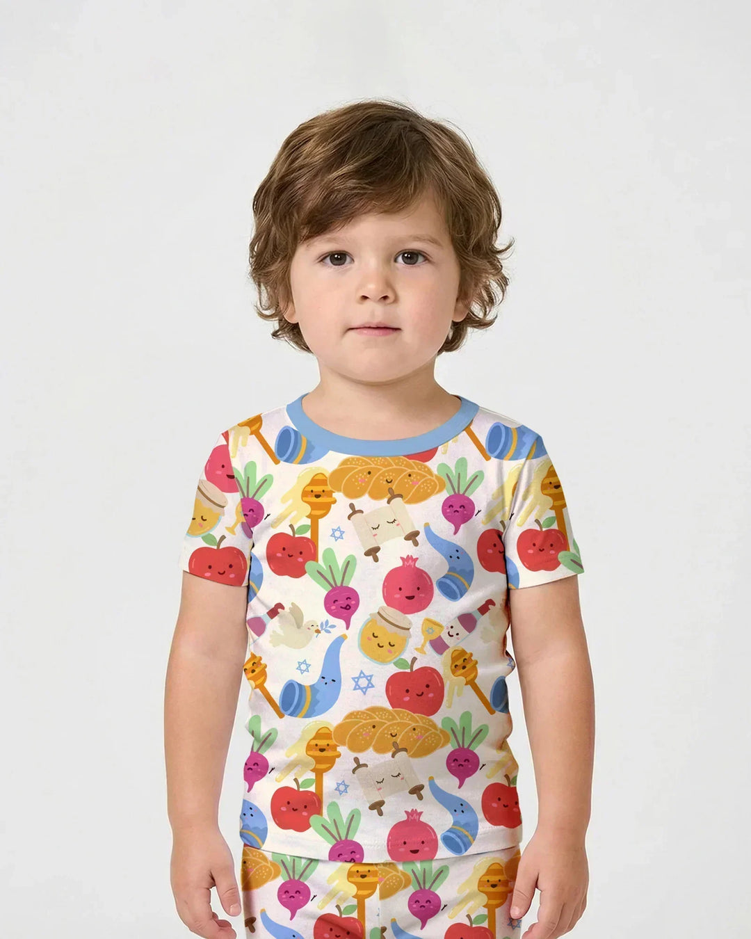 Shana Tova Rosh Hashanah Bamboo Two Piece Short Sleeve Shorts Pajama Set