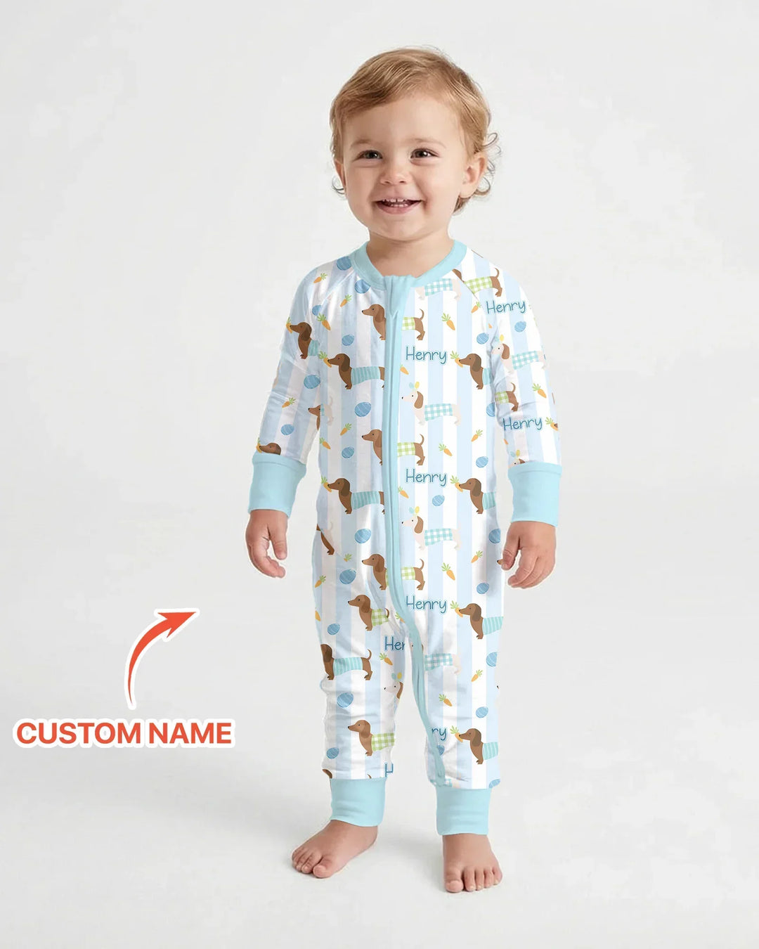 Custom Name Easter Dachshunds Family Matching Bamboo Convertible Zippy