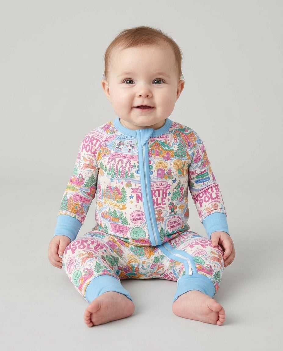 Pink North Pole Wonderland Bamboo Convertible Zippy
