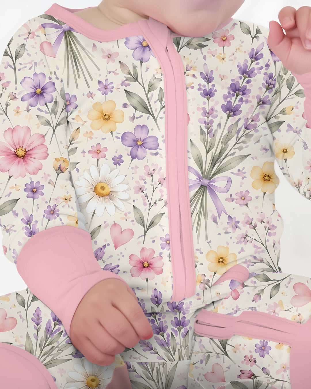 Lavender Wildflower Pastel Floral Bamboo Convertible Zippy