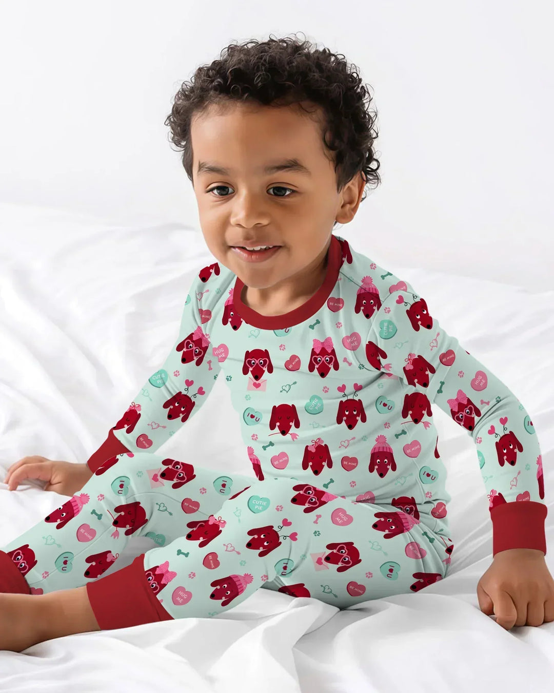 Dachshund Is My Valentine Bamboo Two Piece Long Sleeve Pajama Set