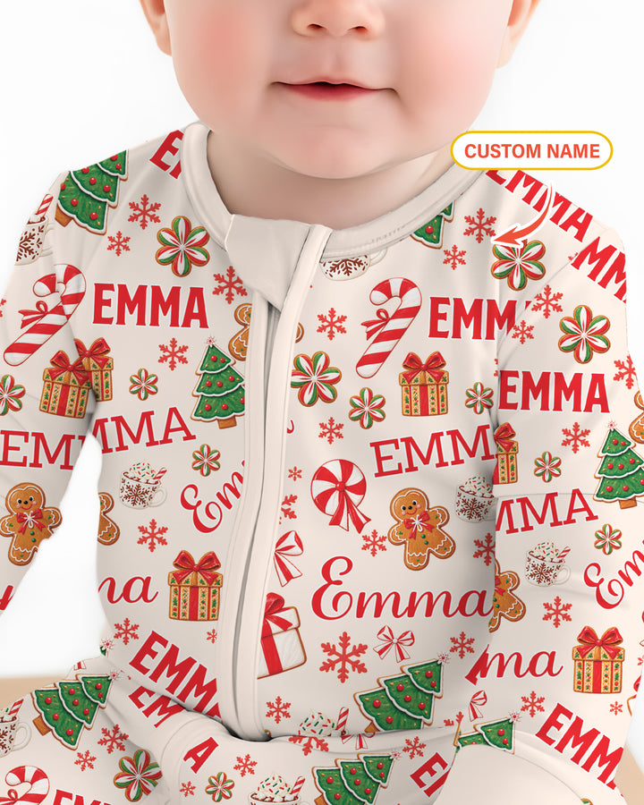 Merry Christmas Custom Name Bamboo Convertible Zippy