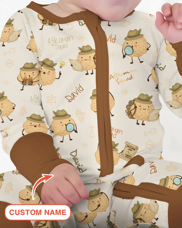 Custom Name Passover Afikoman Bamboo Convertible Zippy