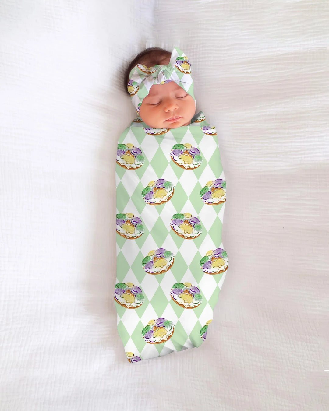 Mardi Gras Donut Bamboo Swaddle Blanket
