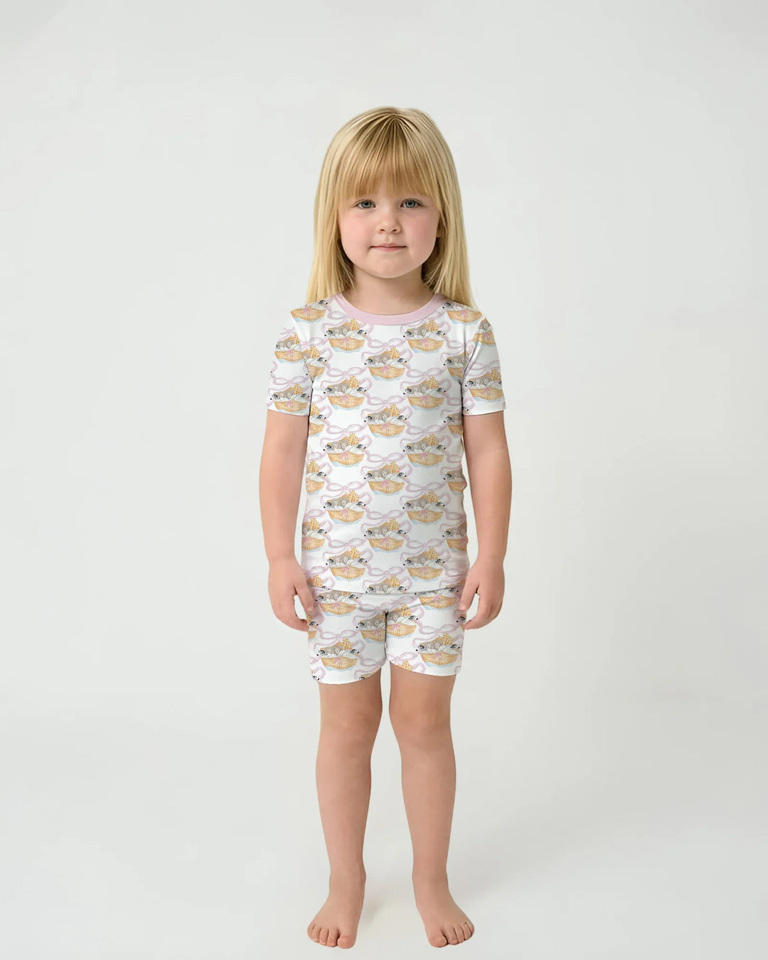 Noah's Ark Bamboo Two Piece Short Sleeve Shorts Pajama Set
