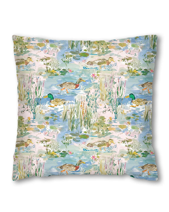 Watercolor Mallard Duck Bamboo Pillow Case